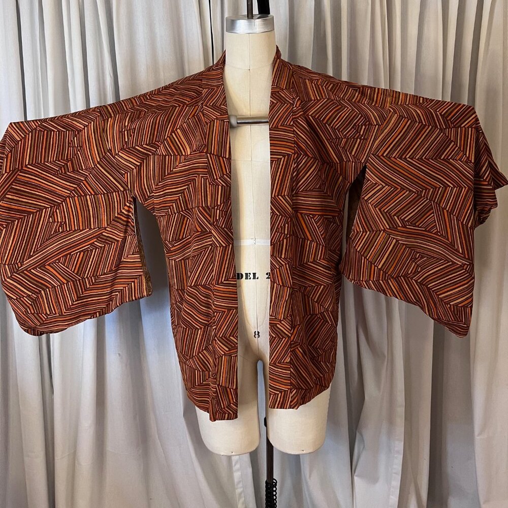 Vintage Mid Century Silk Men's Short Kimono
